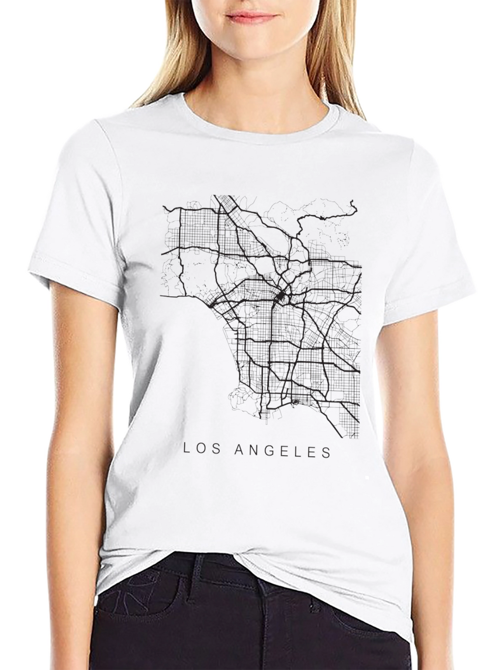 LA Street Map Tee - Black Urban Style