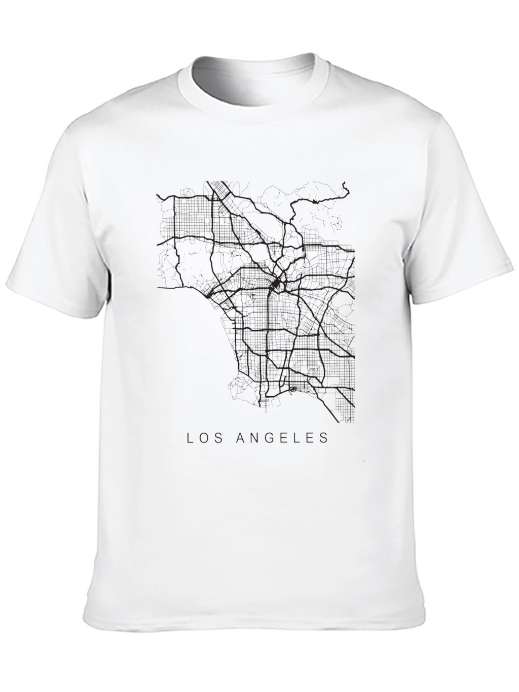LA Street Map Tee - Black Urban Style