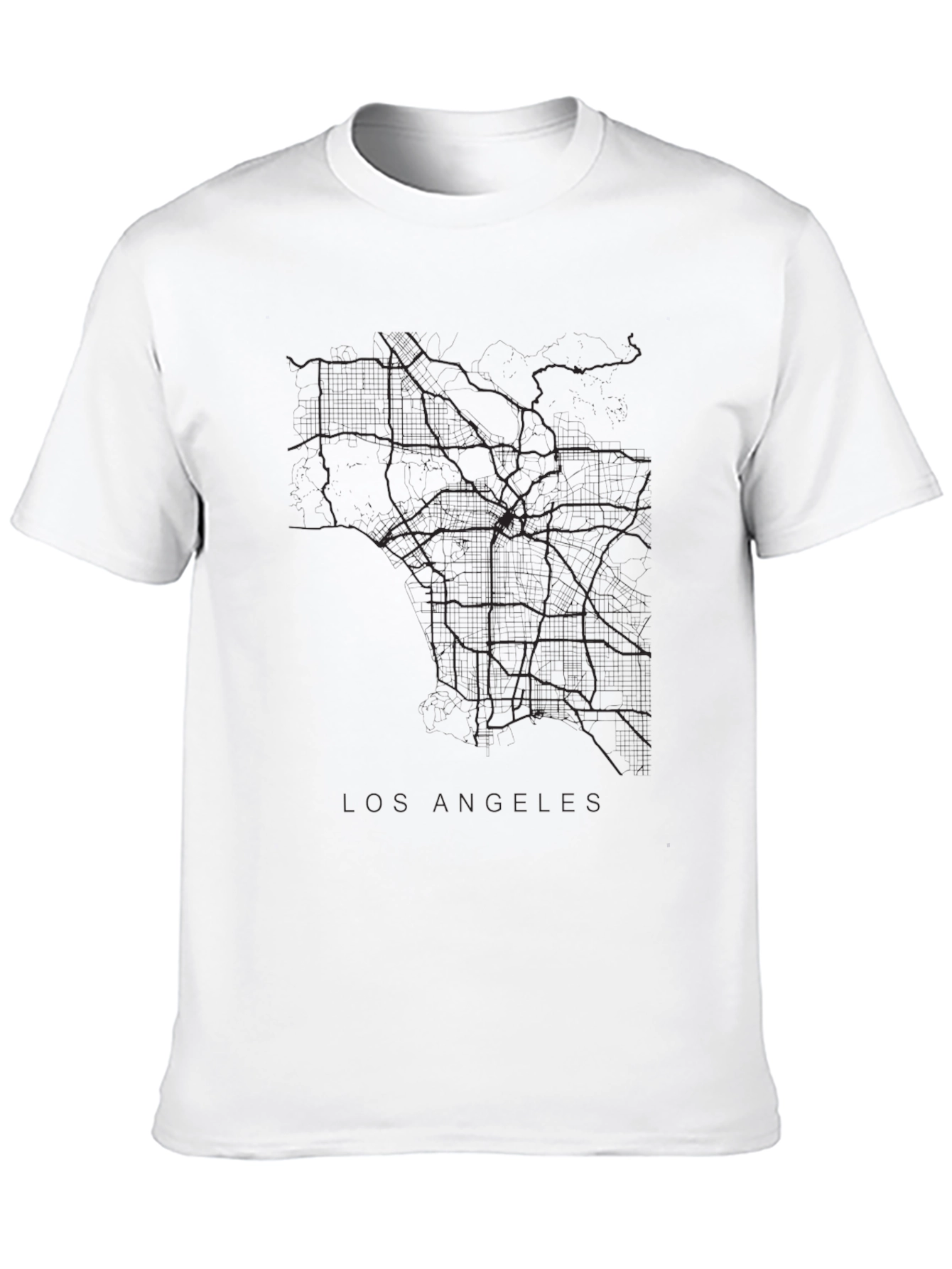 LA Street Map Tee - Black Urban Style