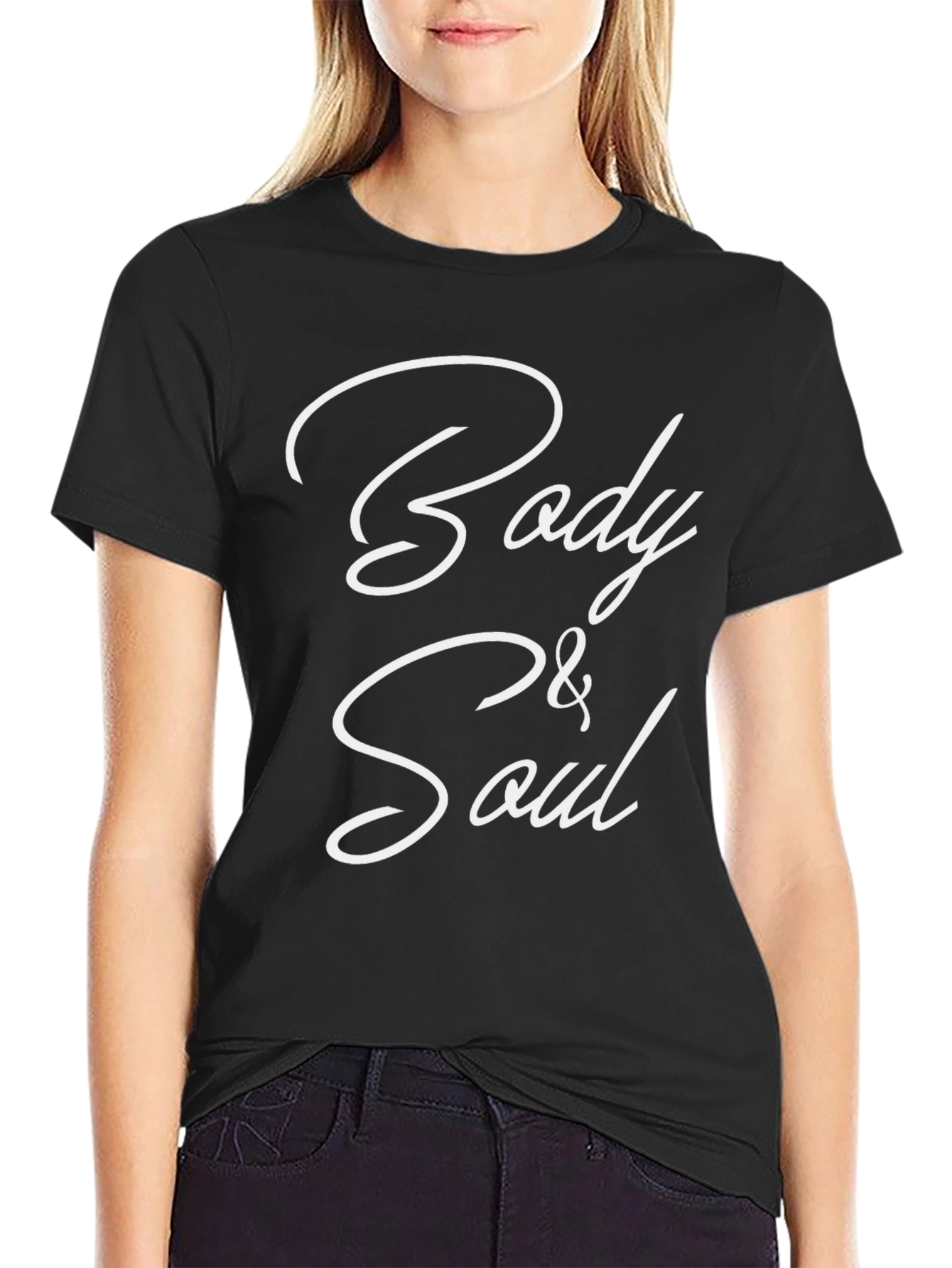 Body & Soul Black Graphic T-Shirt