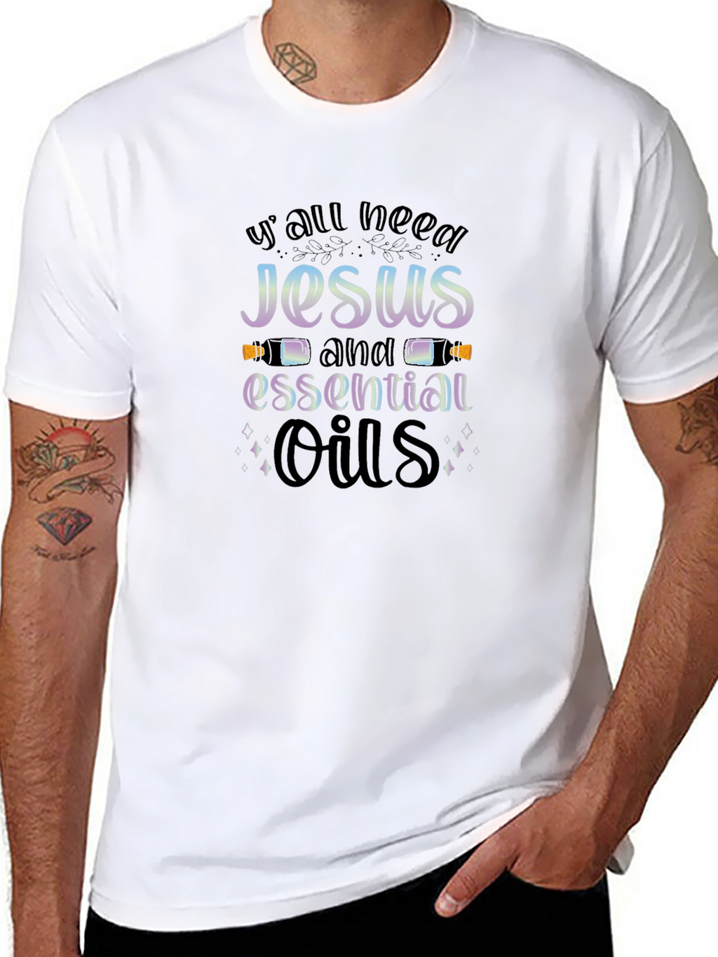 Jesus and Essential Oils Graphic T-Shirt