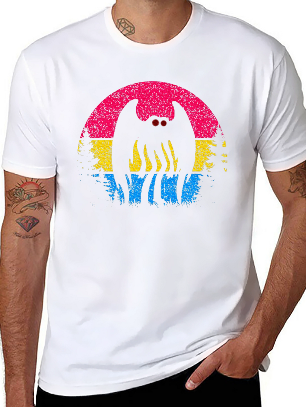 Mothman Pansexual Pride T-Shirt - Cryptid Sunset Tee