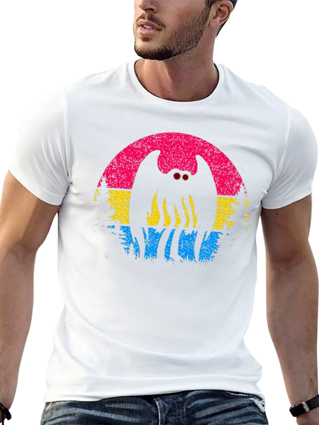 Mothman Pansexual Pride T-Shirt - Cryptid Sunset Tee