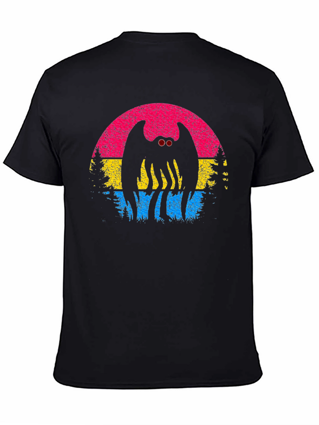 Mothman Pansexual Pride T-Shirt - Cryptid Sunset Tee