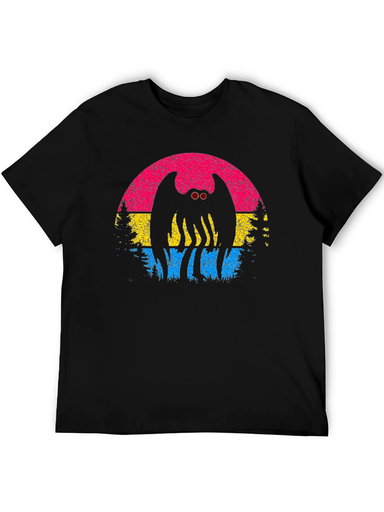Mothman Pansexual Pride T-Shirt - Cryptid Sunset Tee