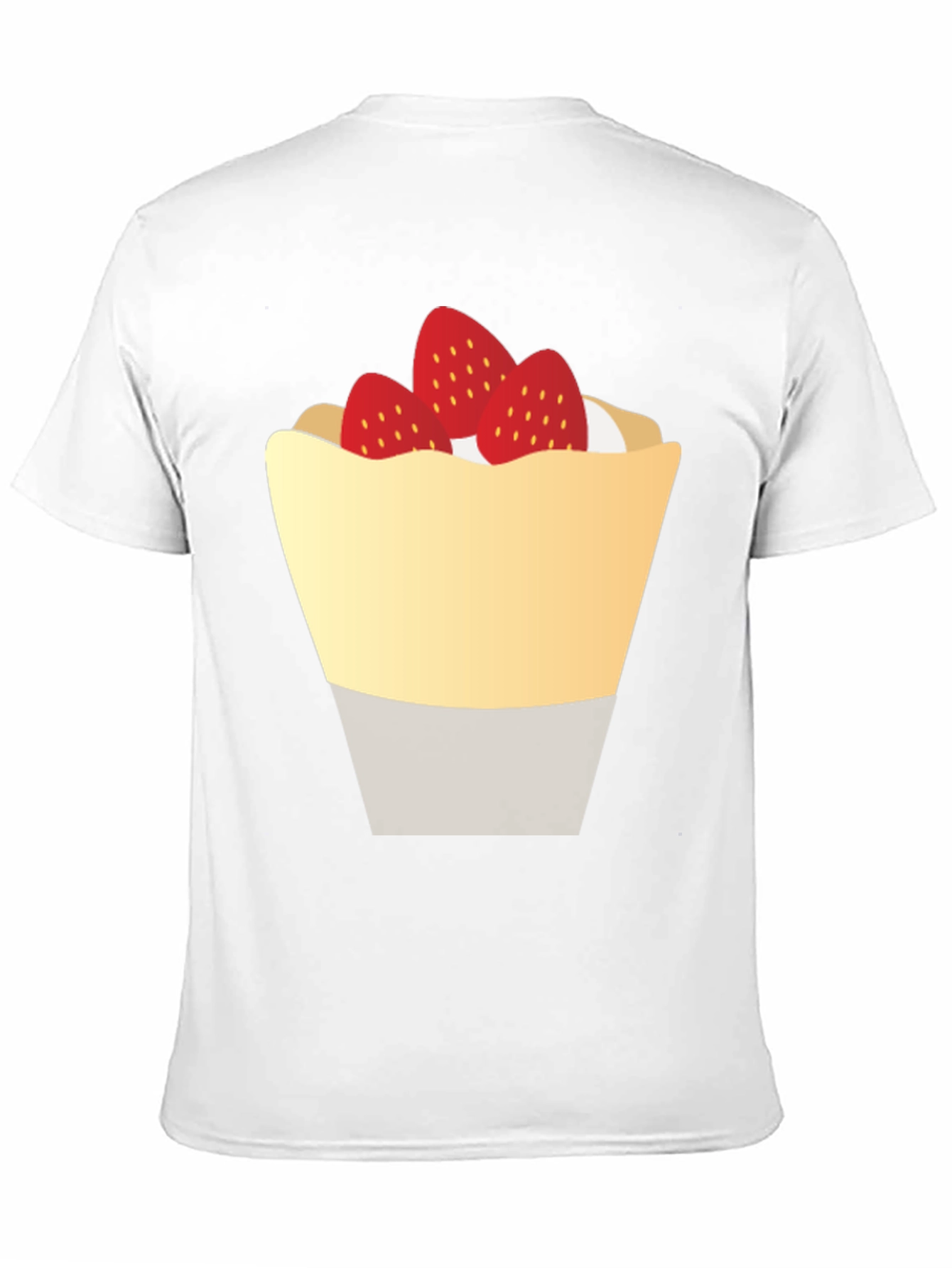 Strawberry Dessert Graphic Tee - Casual Black T-Shirt
