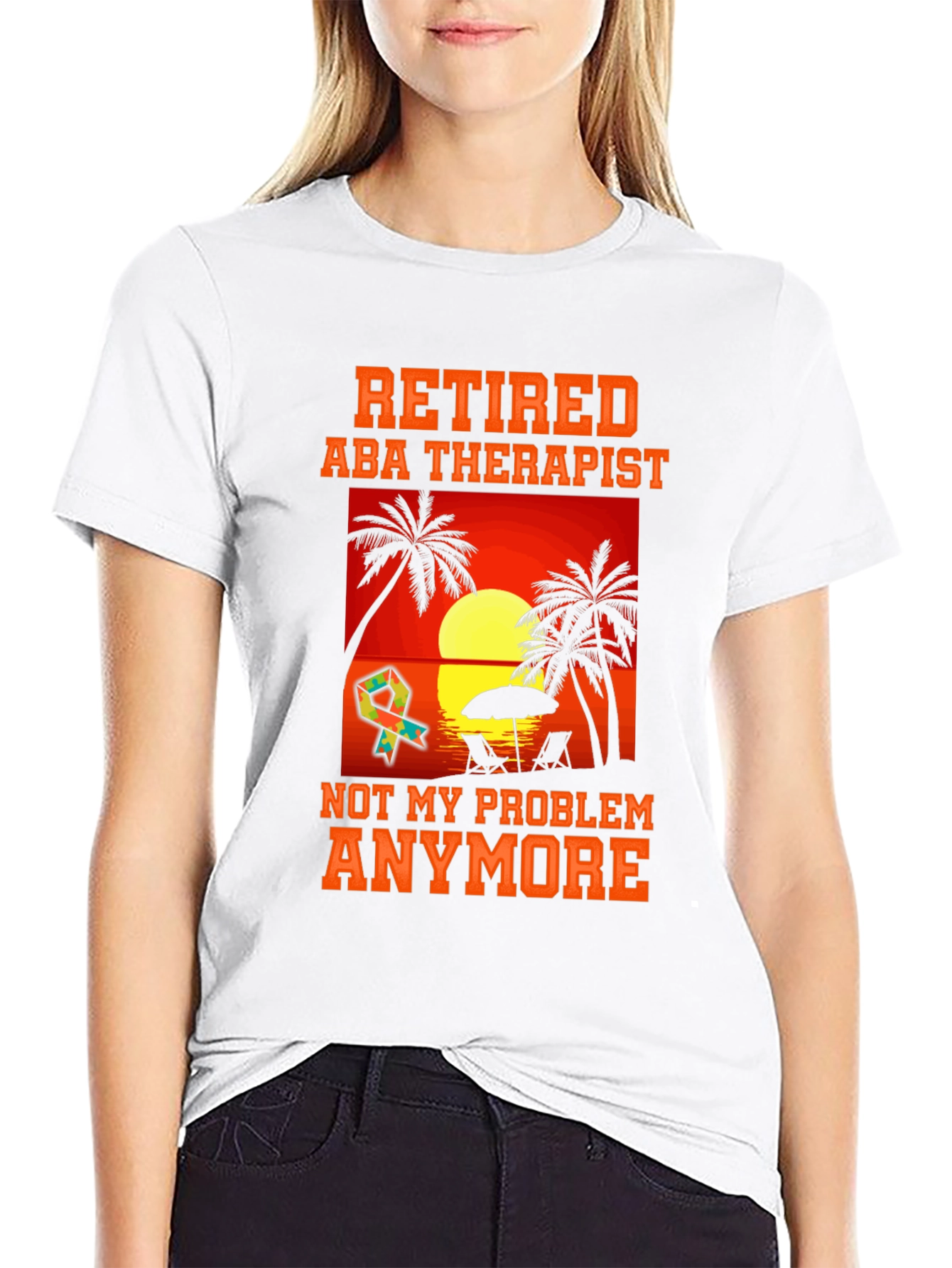 Retired ABA Therapist T-Shirt - Beach Design