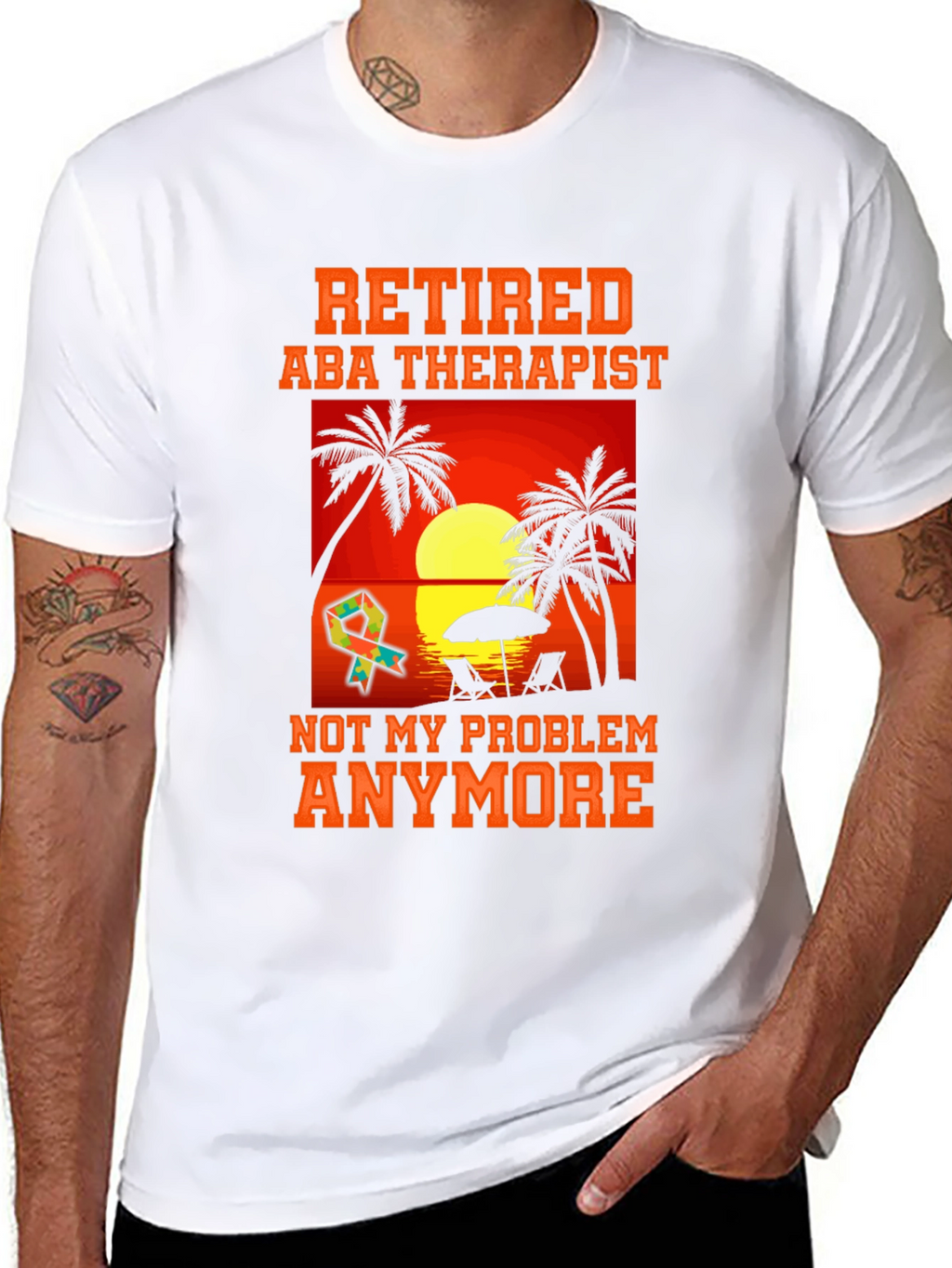 Retired ABA Therapist T-Shirt - Beach Design