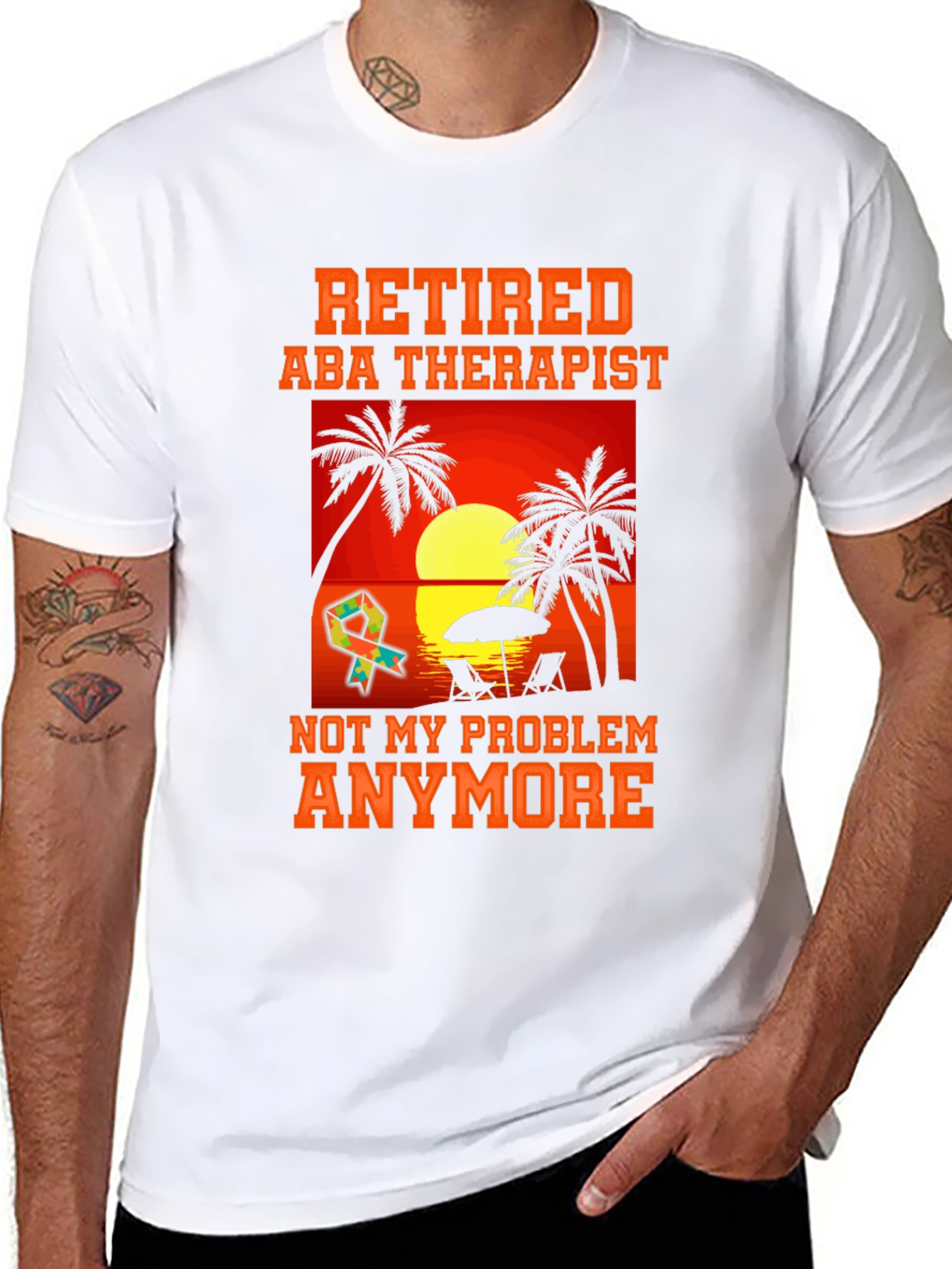 Retired ABA Therapist T-Shirt - Beach Design