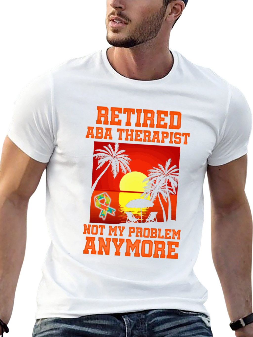 Retired ABA Therapist T-Shirt - Beach Design