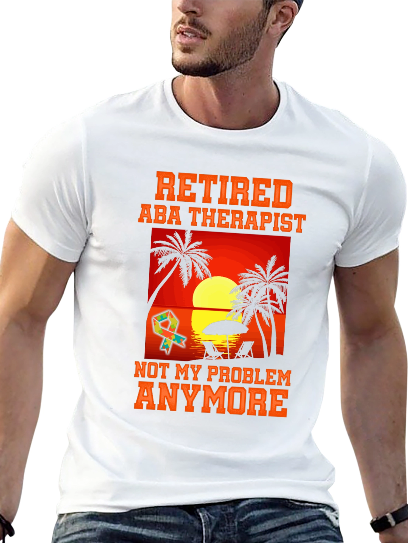 Retired ABA Therapist T-Shirt - Beach Design