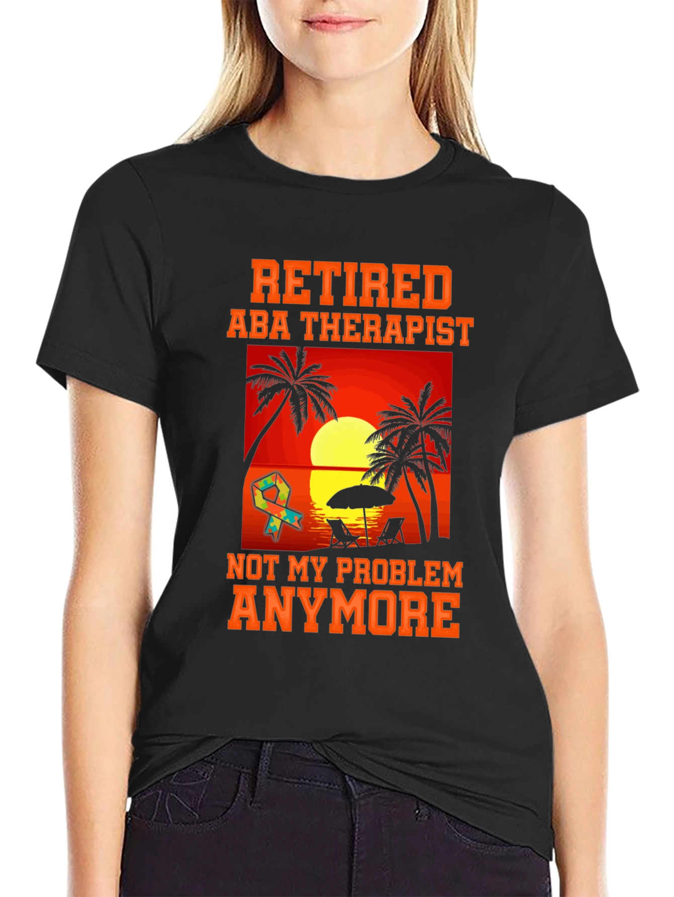 Retired ABA Therapist T-Shirt - Beach Design