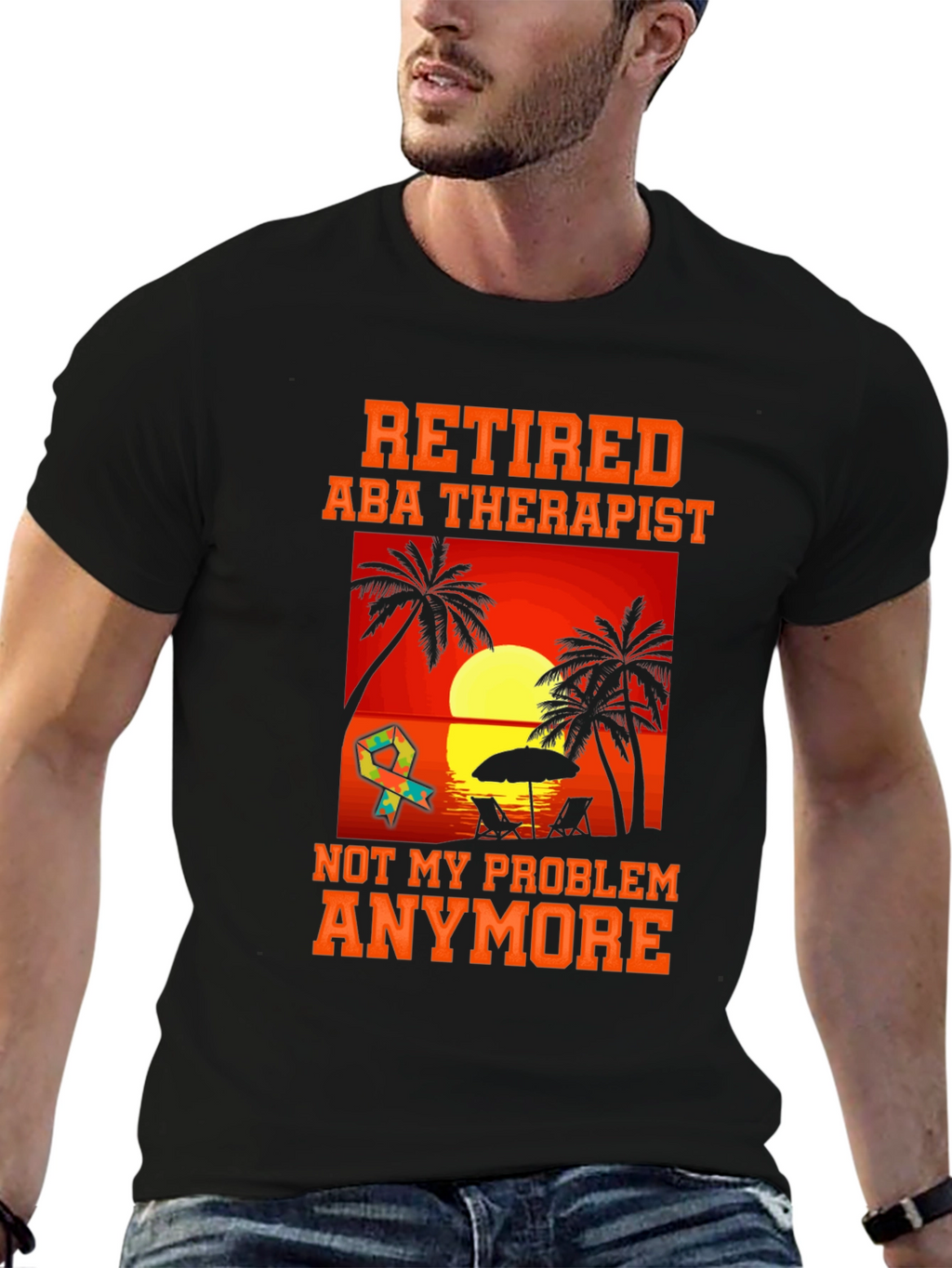 Retired ABA Therapist T-Shirt - Beach Design