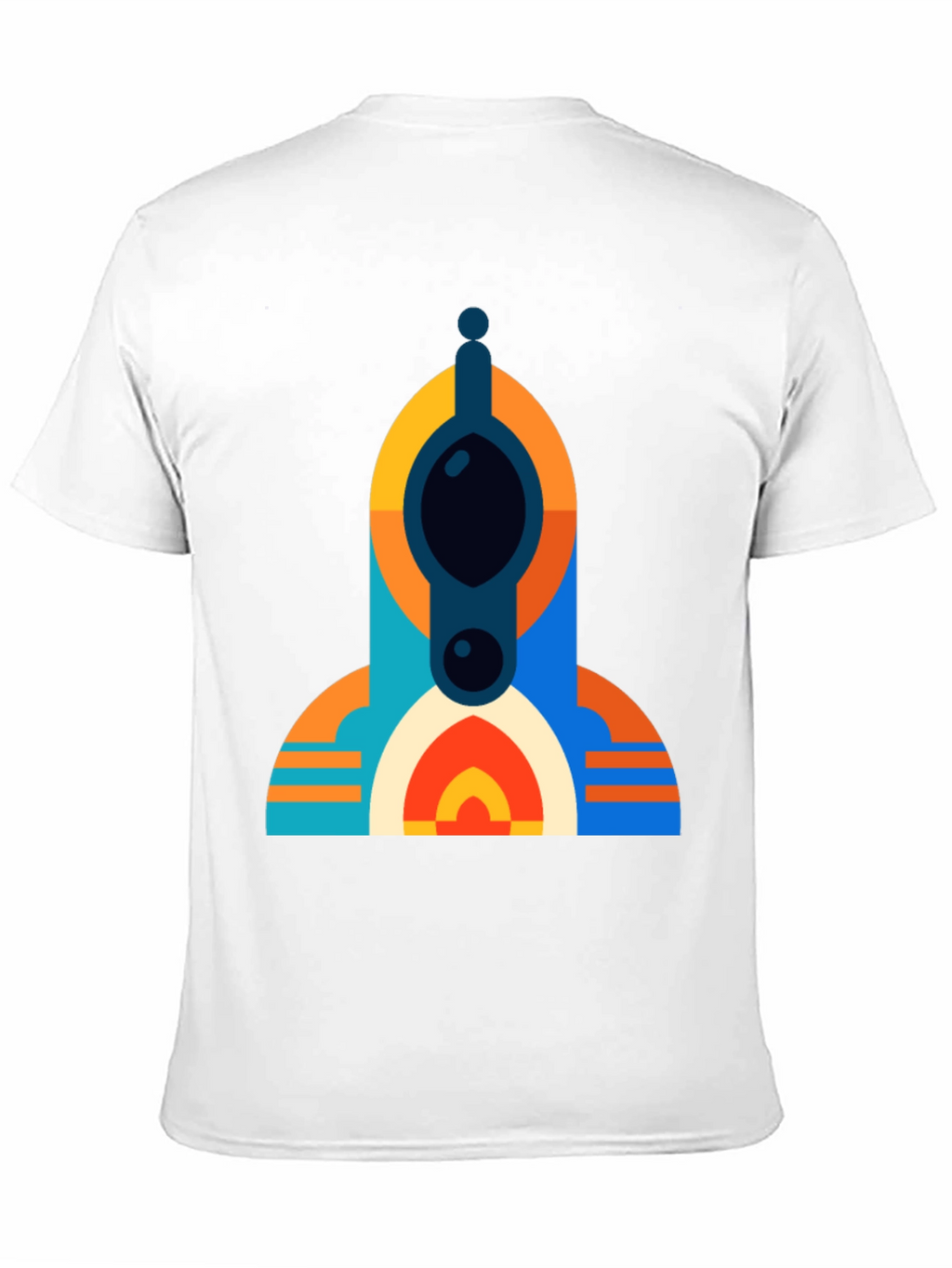 Geometric Tower Graphic Tee - Modern Black T-Shirt