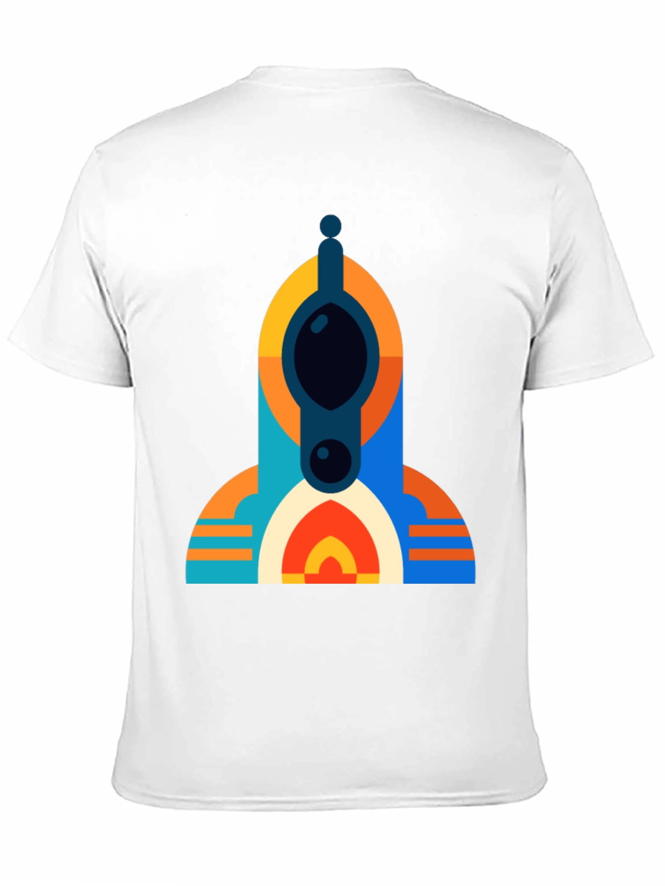 Geometric Tower Graphic Tee - Modern Black T-Shirt