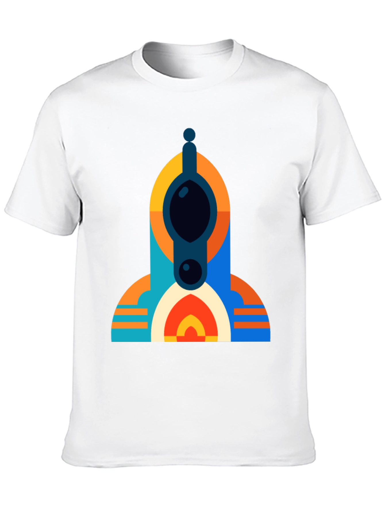 Geometric Tower Graphic Tee - Modern Black T-Shirt