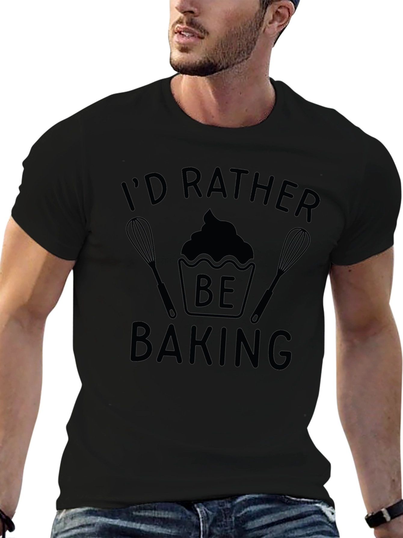 Id Rather Be Baking Black T-Shirt