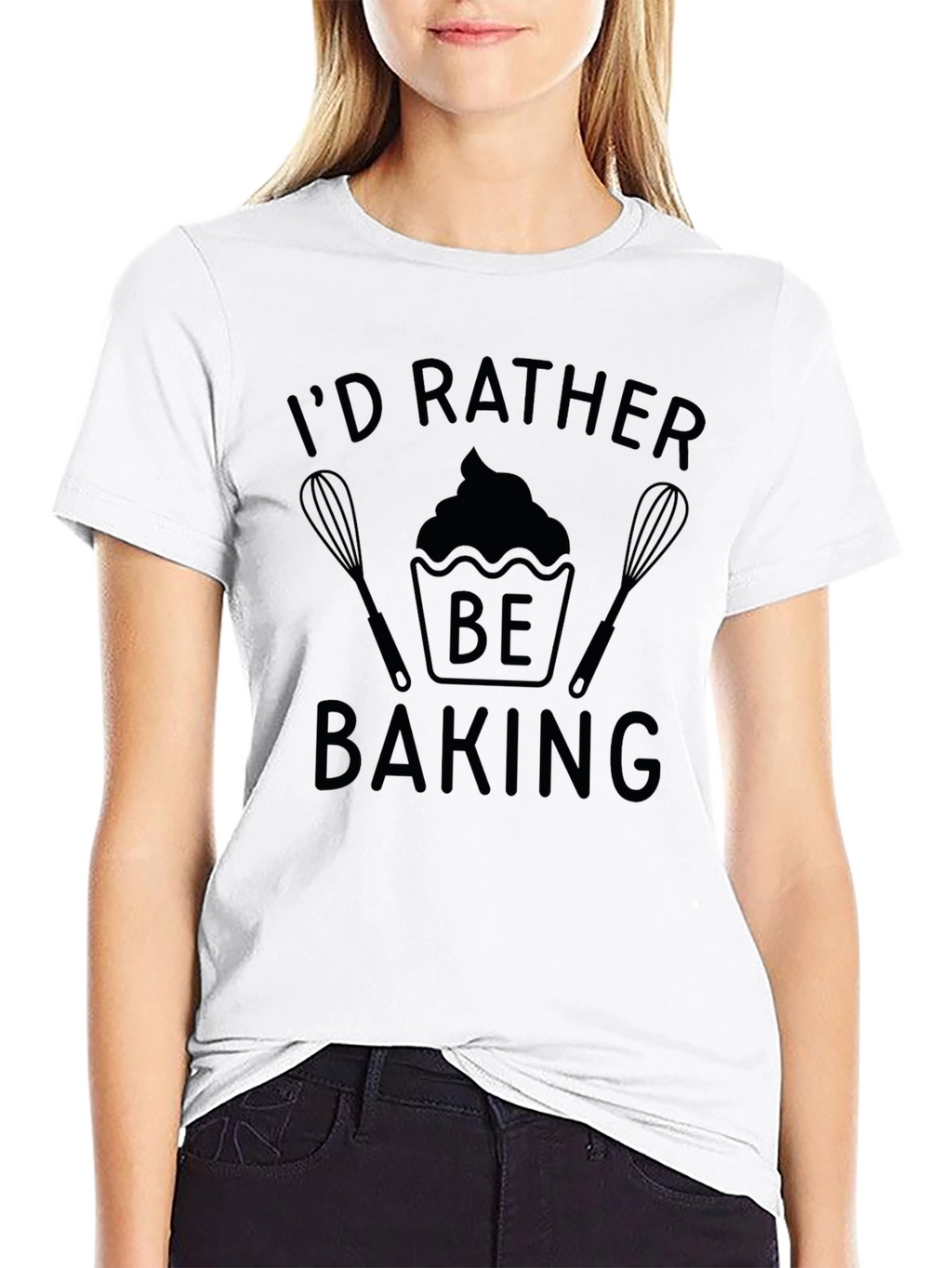 Id Rather Be Baking Black T-Shirt