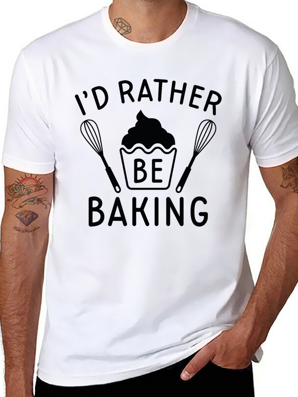 Id Rather Be Baking Black T-Shirt