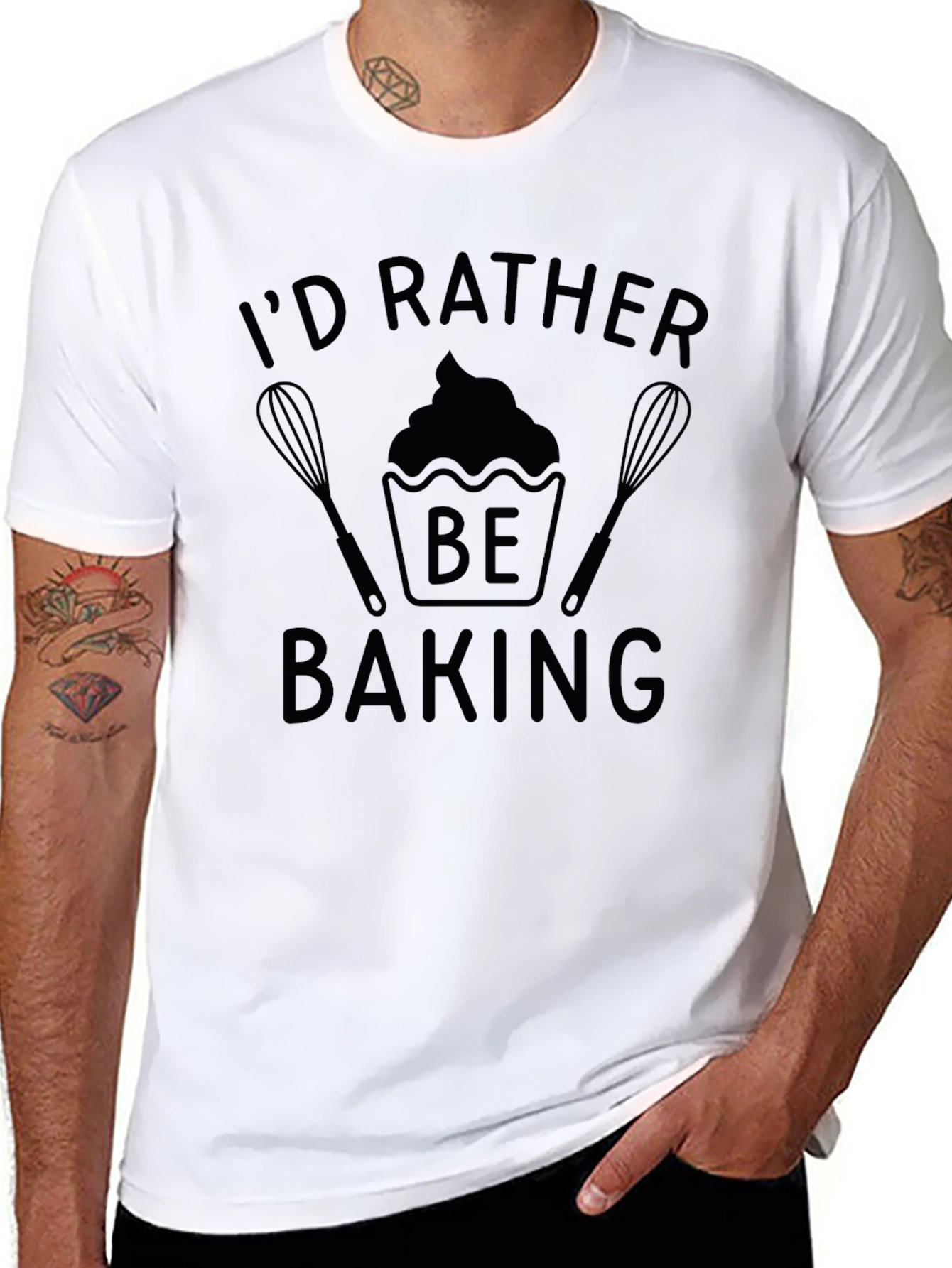 Id Rather Be Baking Black T-Shirt