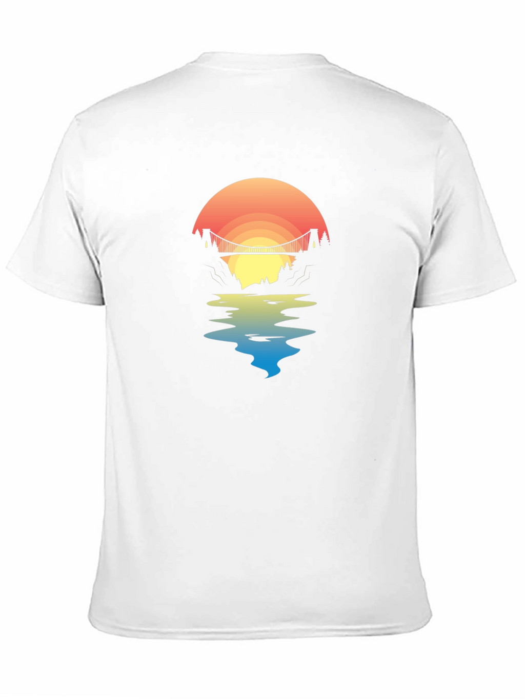Sunset Bridge Graphic Tee - Black Cotton T-Shirt