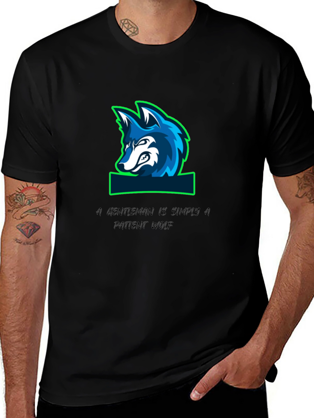 Gentleman Wolf Graphic T-Shirt - Premium Quality