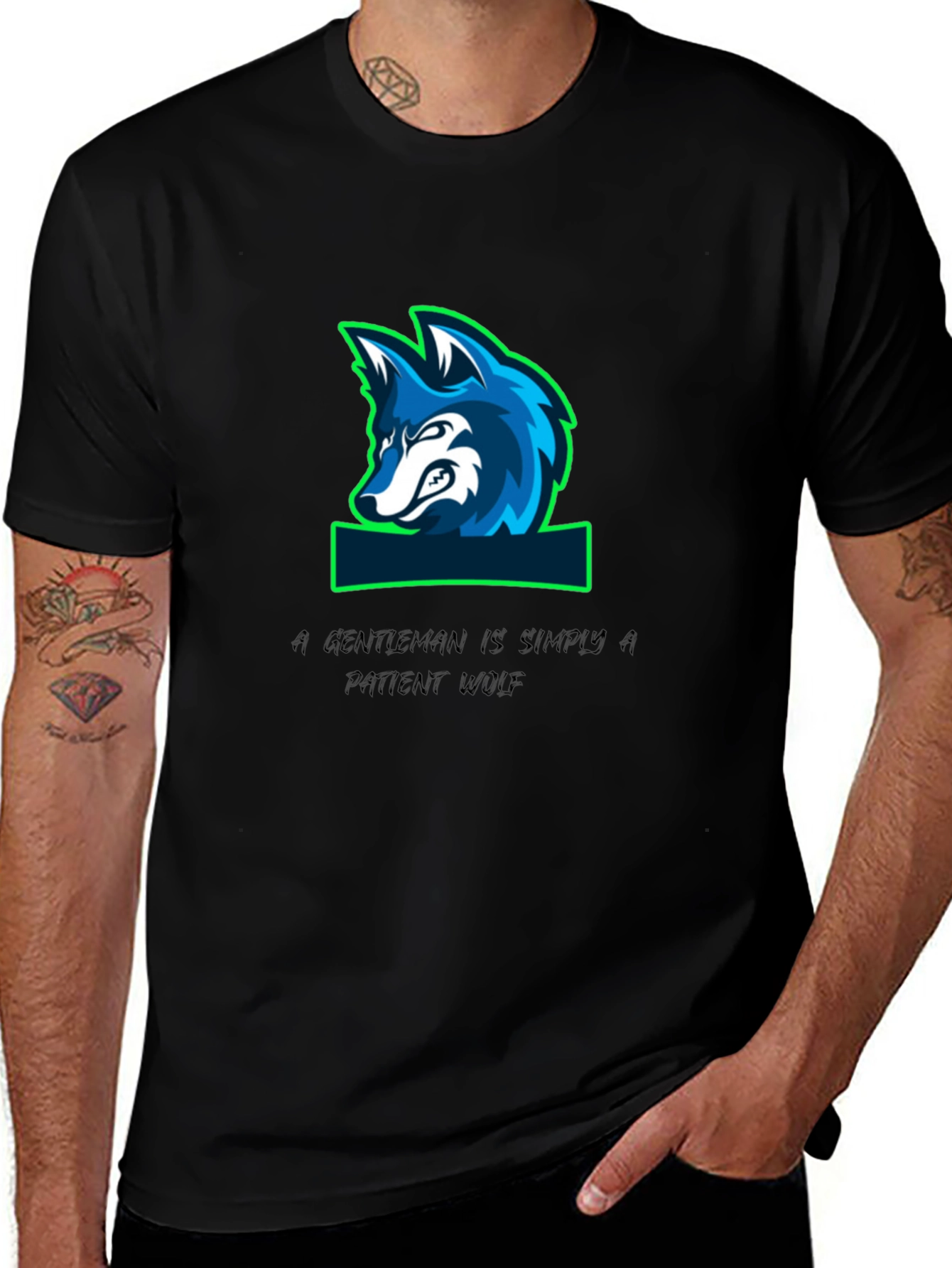 Gentleman Wolf Graphic T-Shirt - Premium Quality