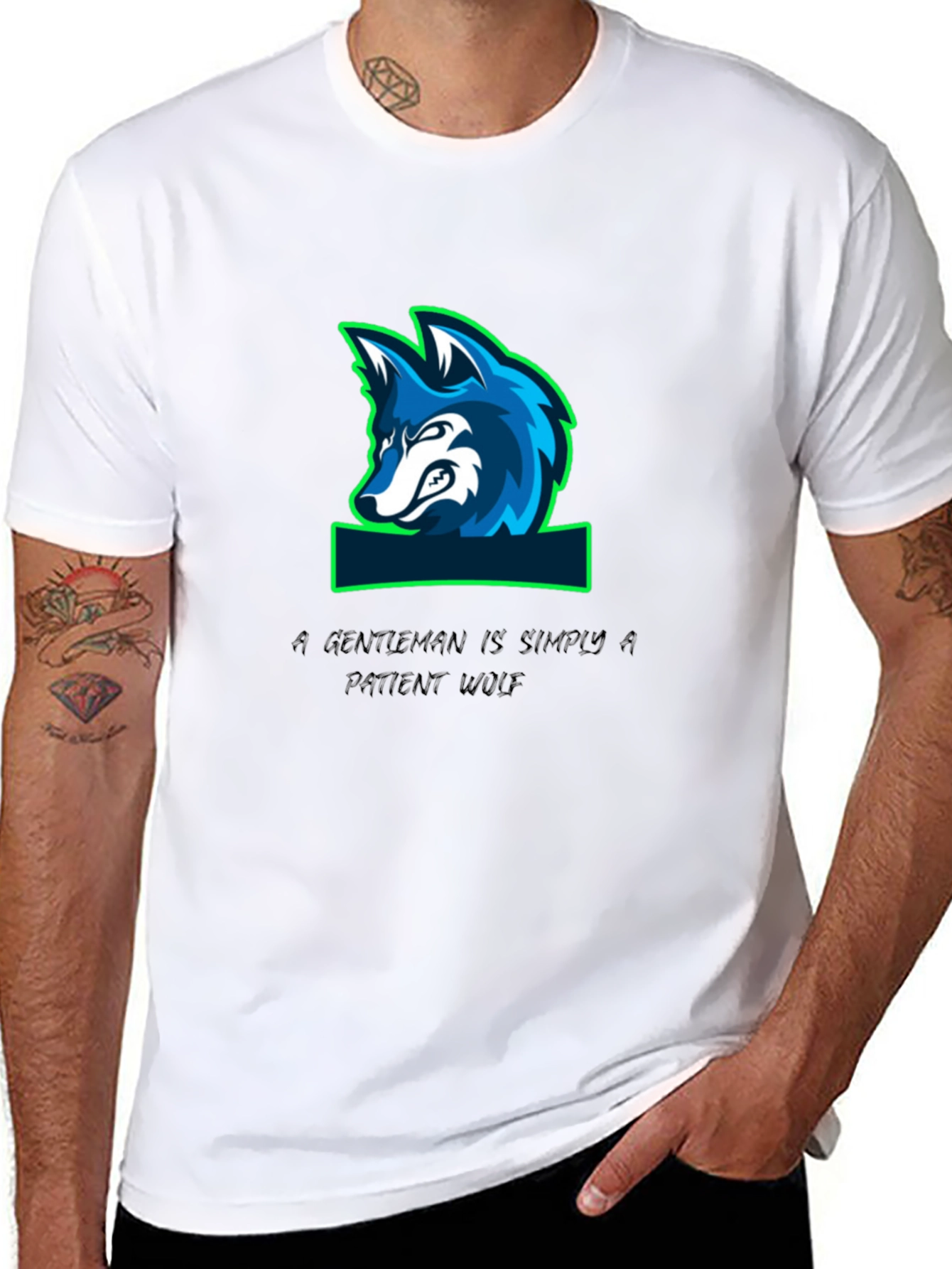 Gentleman Wolf Graphic T-Shirt - Premium Quality