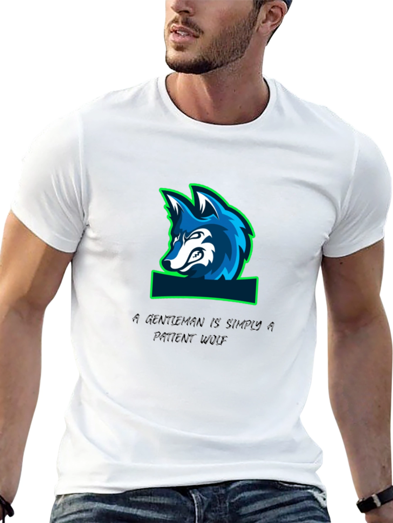 Gentleman Wolf Graphic T-Shirt - Premium Quality