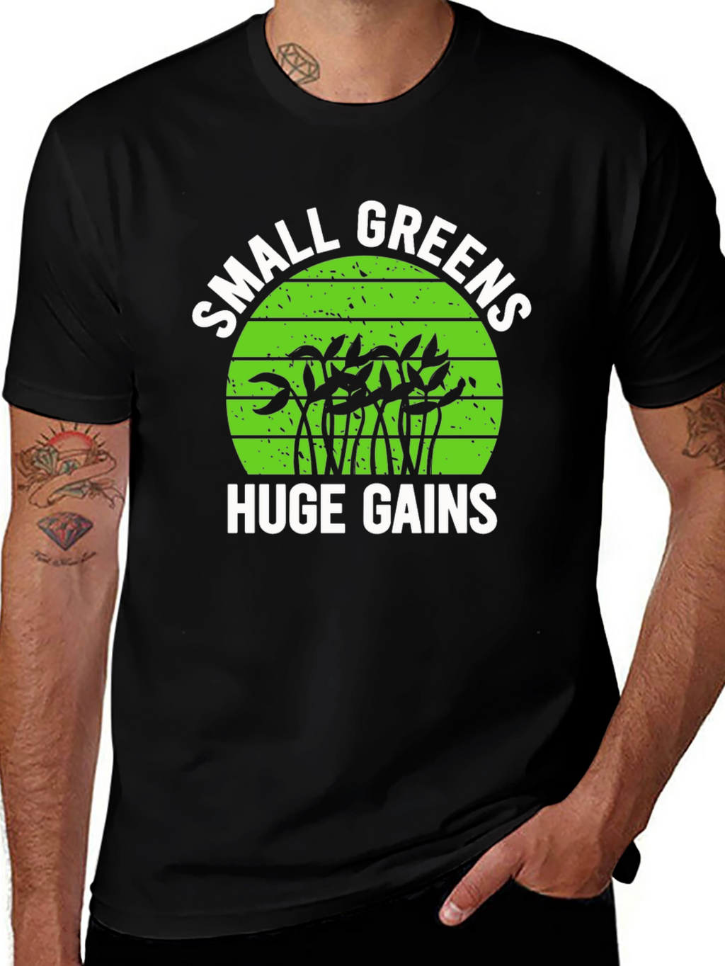 Small Greens Huge Gains Graphic T-Shirt