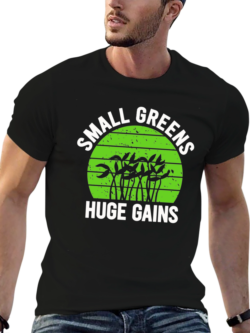 Small Greens Huge Gains Graphic T-Shirt