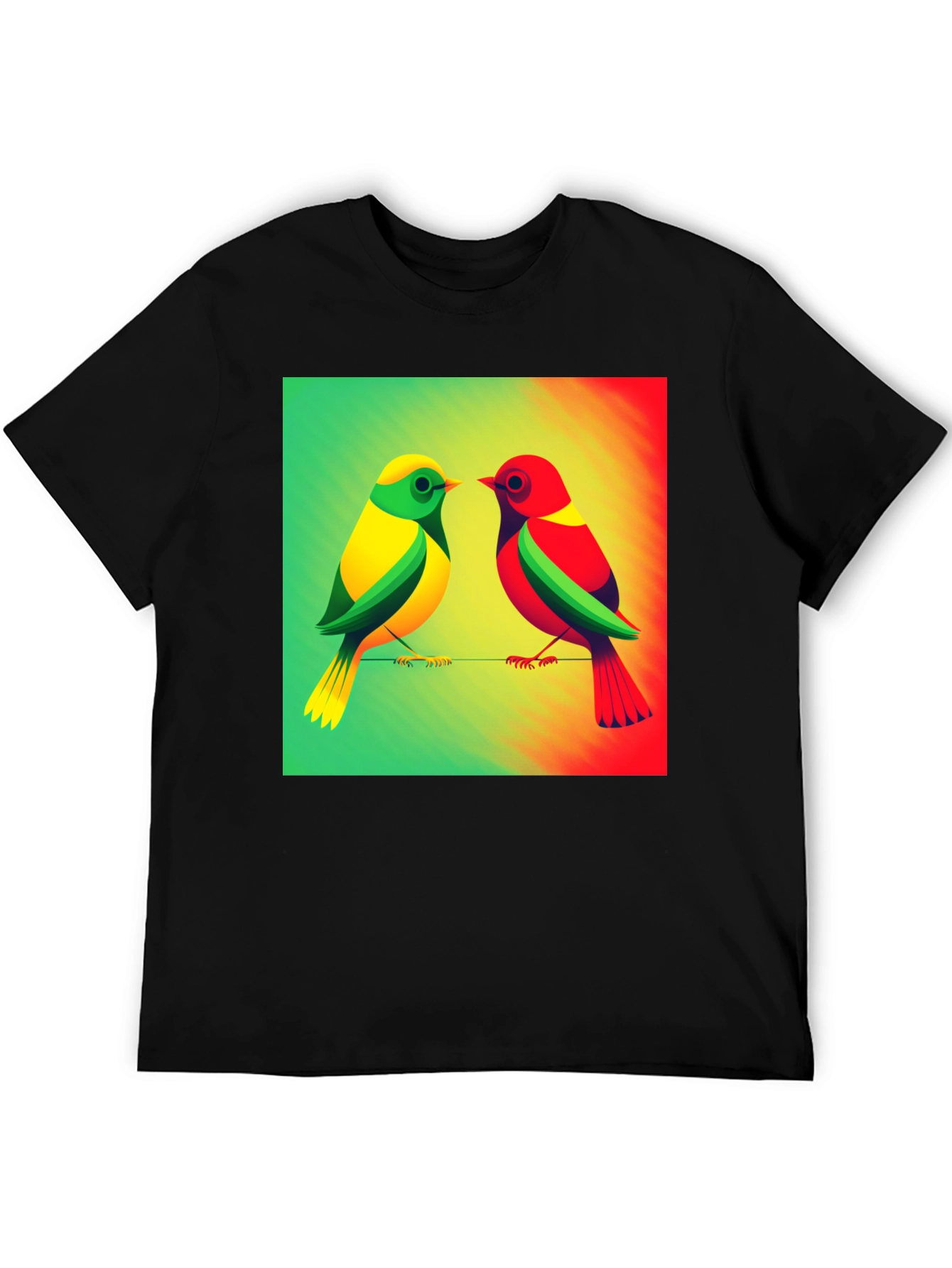 Colorful Bird Graphic Tee - Stylish Unisex T-Shirt