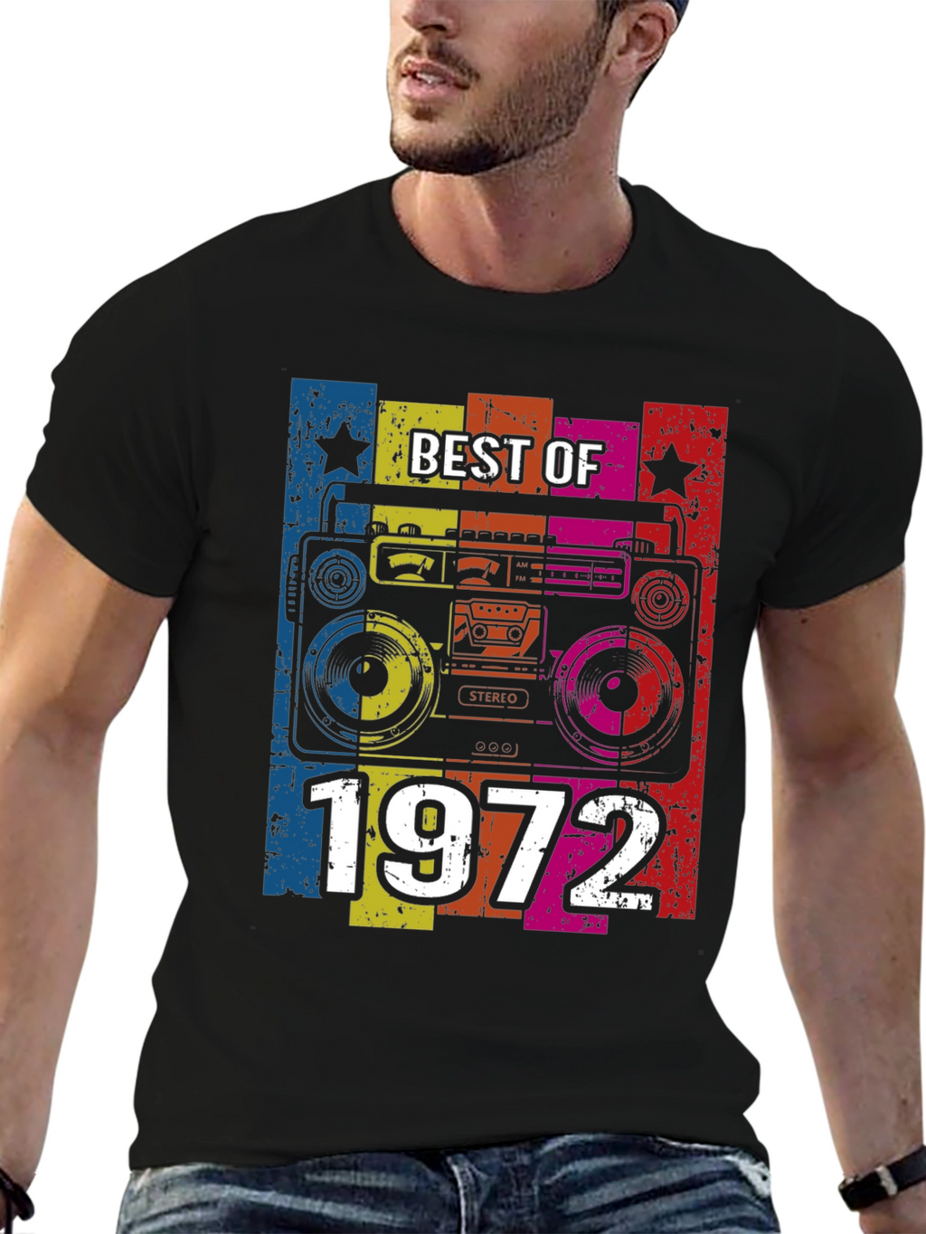 Best of 1972 Retro Boombox Graphic T-Shirt