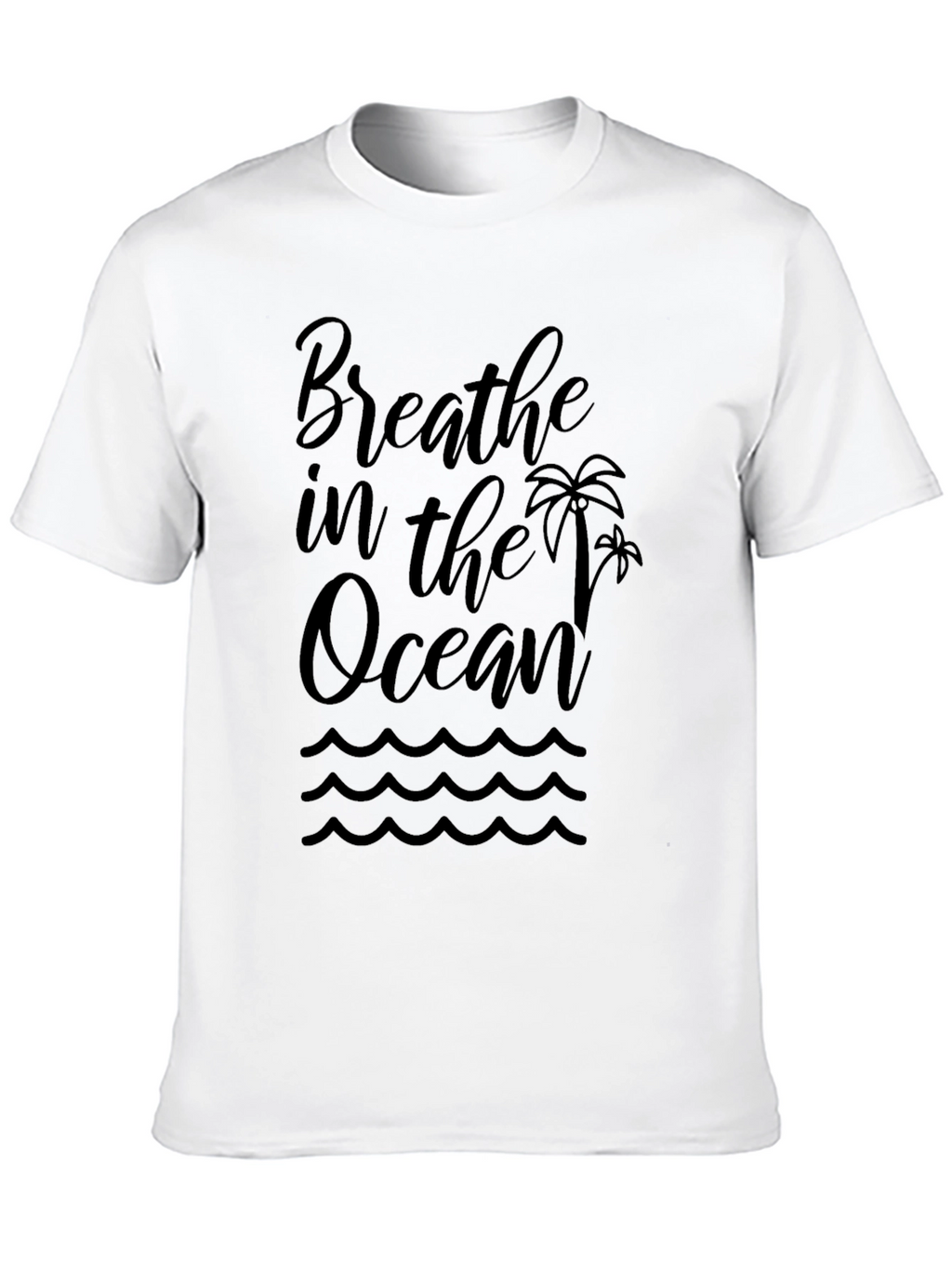 Breathe in the Ocean Black Graphic T-Shirt