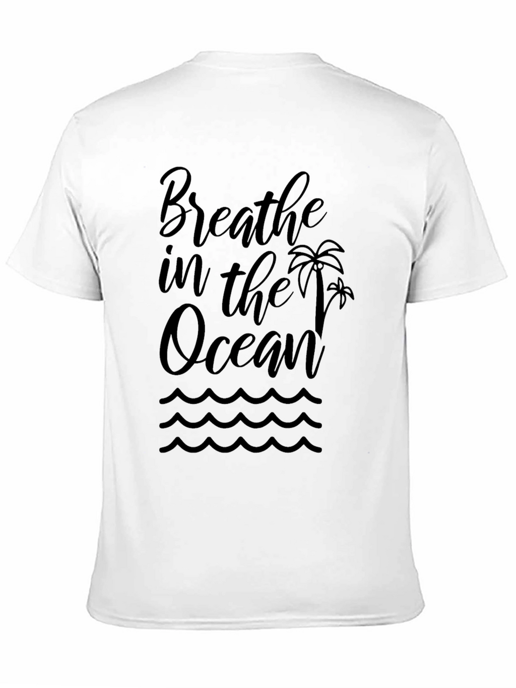 Breathe in the Ocean Black Graphic T-Shirt