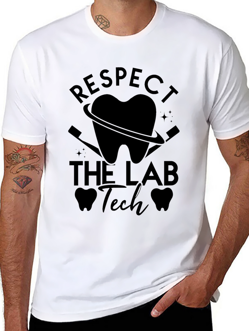Respect the Lab Tech T-Shirt - Dental Assistant Tee