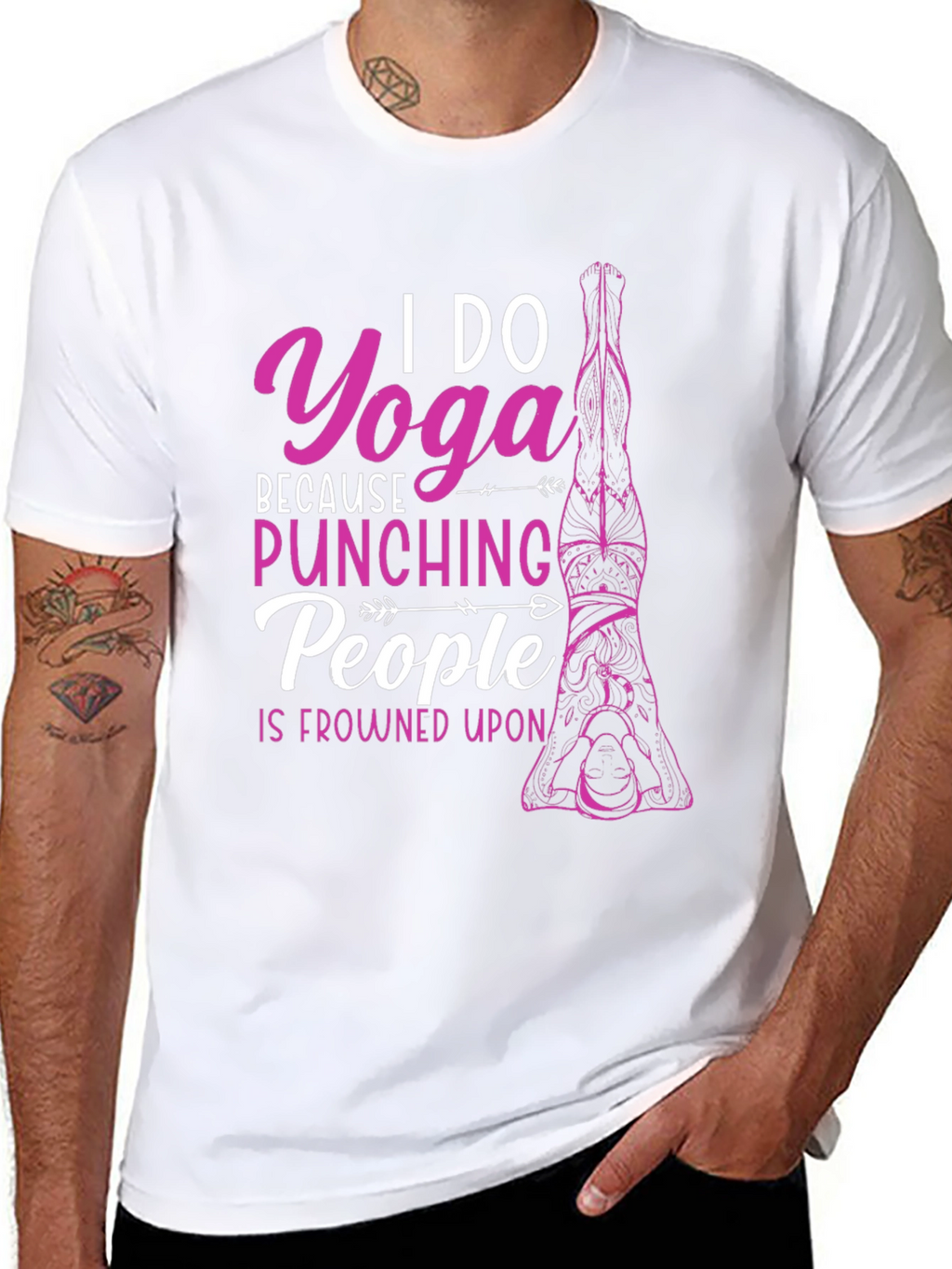 Yoga Punching People Graphic T-Shirt