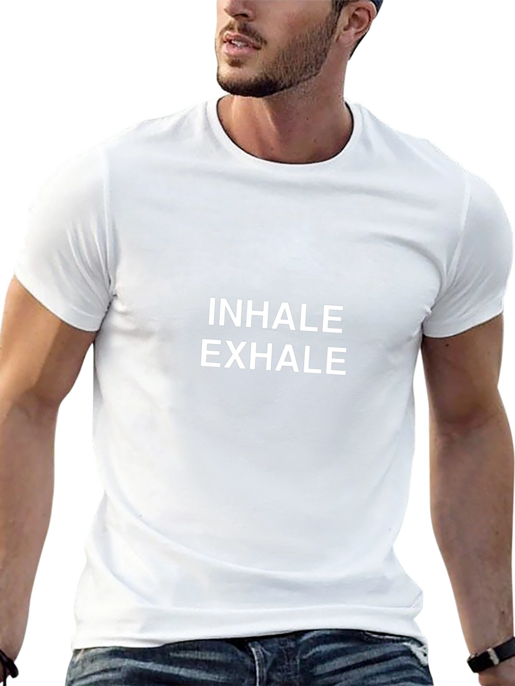 Inhale Exhale Graphic Black T-Shirt