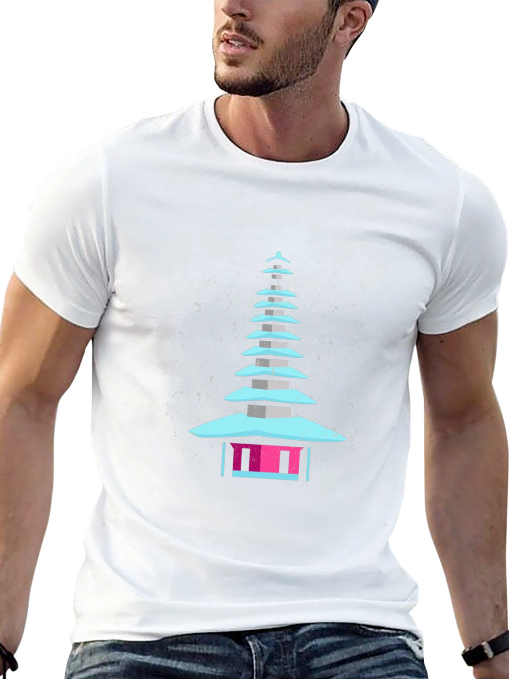 Pagoda Graphic Tee - Mens Black T-Shirt