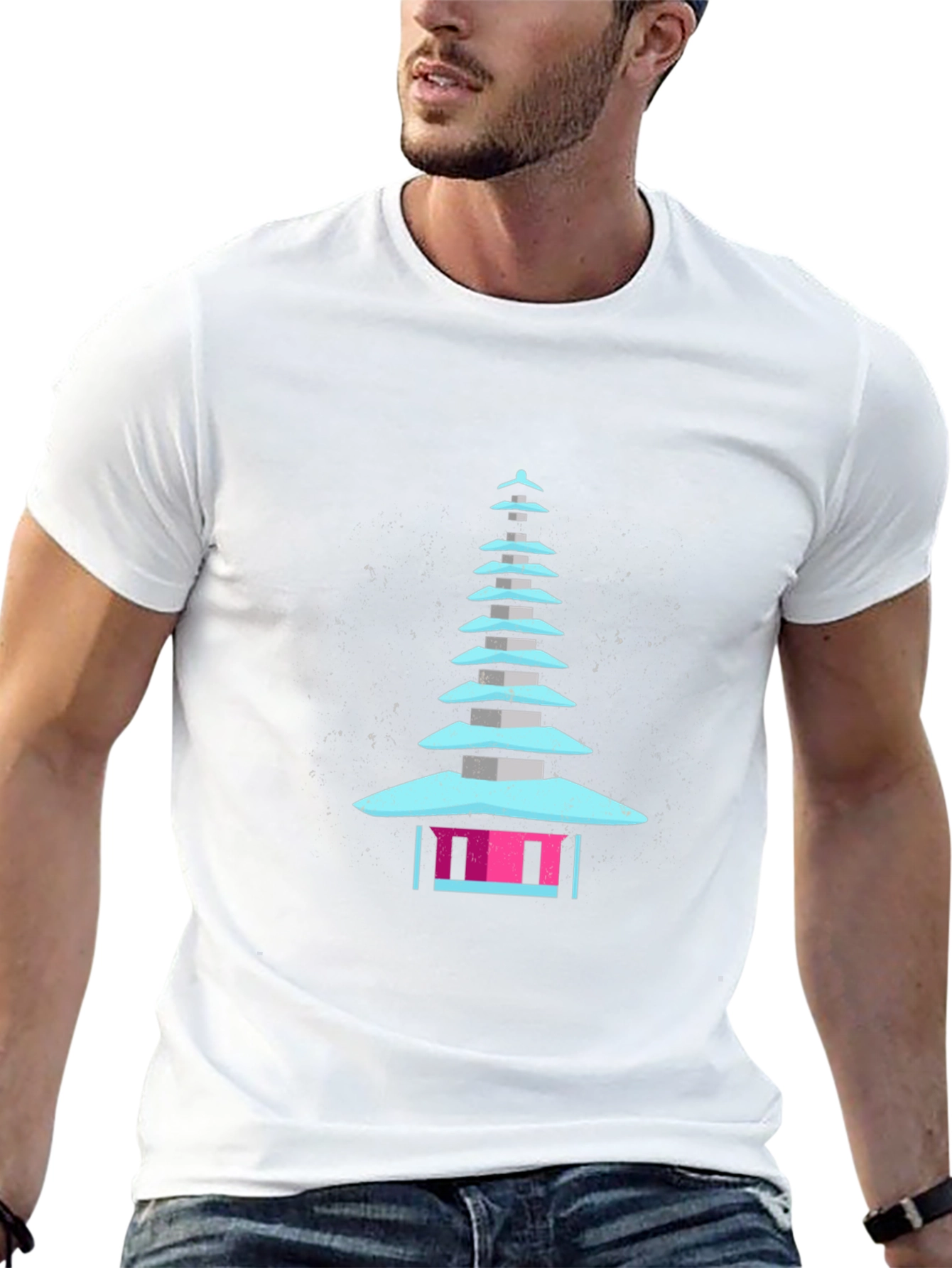 Pagoda Graphic Tee - Mens Black T-Shirt