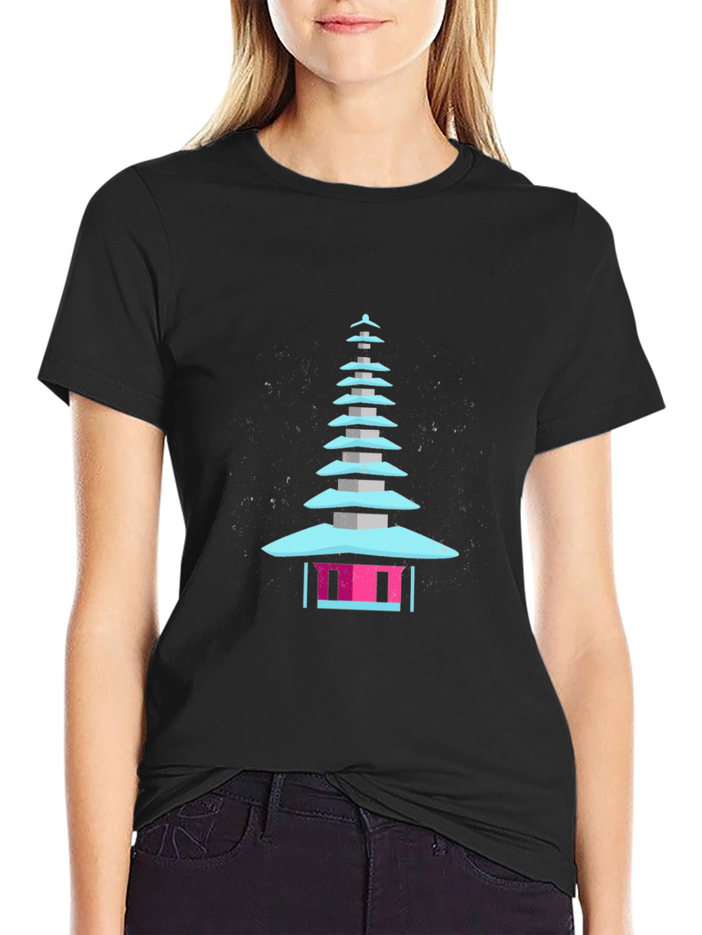 Pagoda Graphic Tee - Mens Black T-Shirt