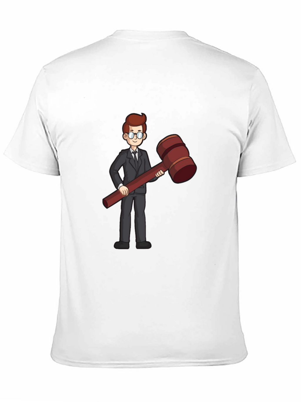 Judge Cartoon Graphic Tee - Black Cotton Shirt