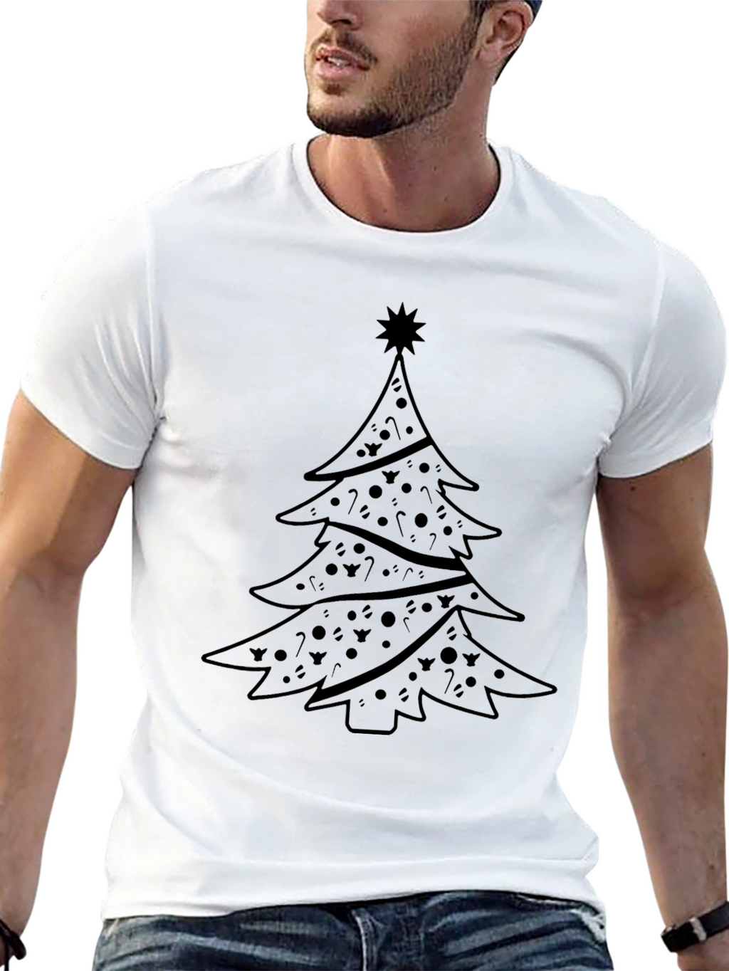 Festive Christmas Tree Graphic T-Shirt