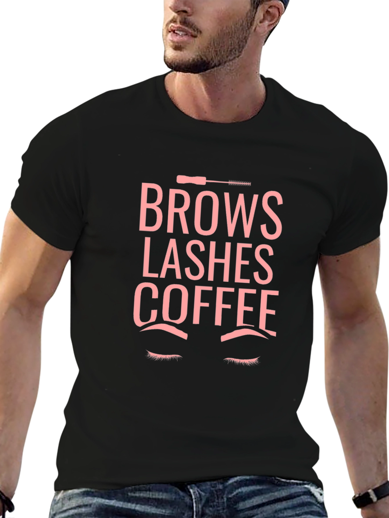 Brows Lashes Coffee T-Shirt - Stylish Unisex Tee