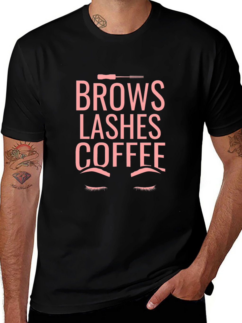 Brows Lashes Coffee T-Shirt - Stylish Unisex Tee