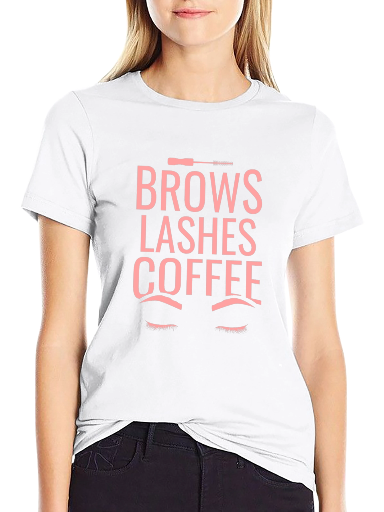 Brows Lashes Coffee T-Shirt - Stylish Unisex Tee