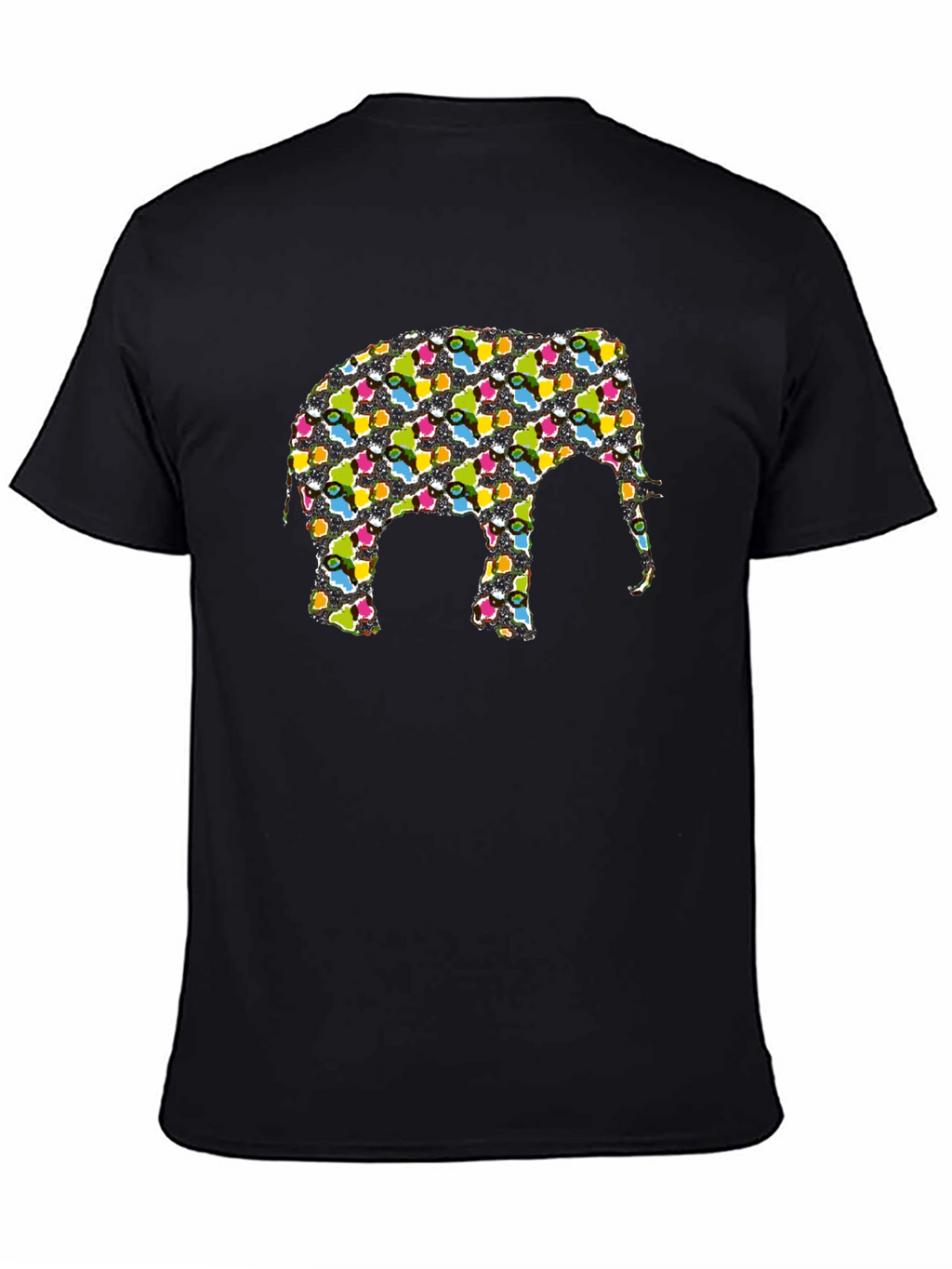 Funky Elephant Graphic Tee - Black Cotton T-Shirt