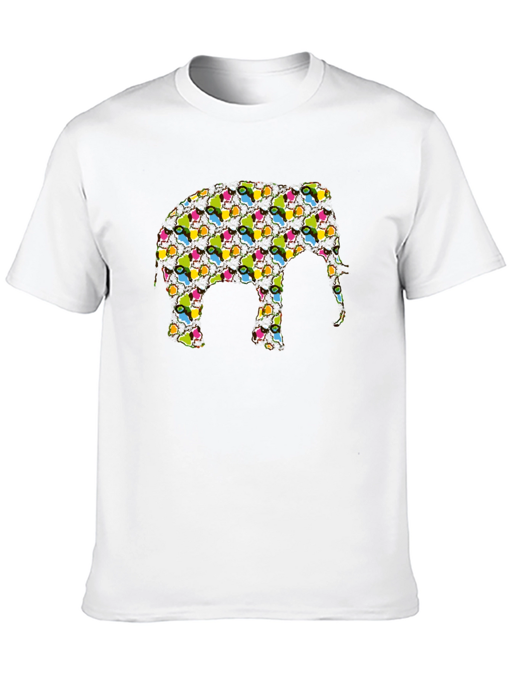 Funky Elephant Graphic Tee - Black Cotton T-Shirt