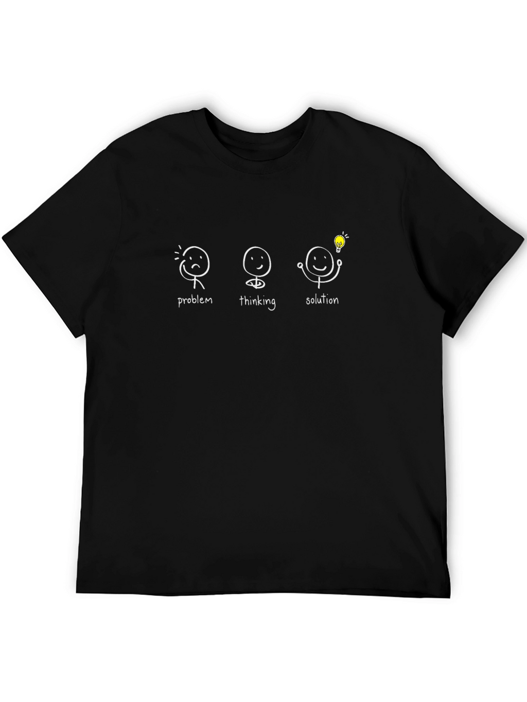 Problem Thinking Solution Black Graphic T-Shirt