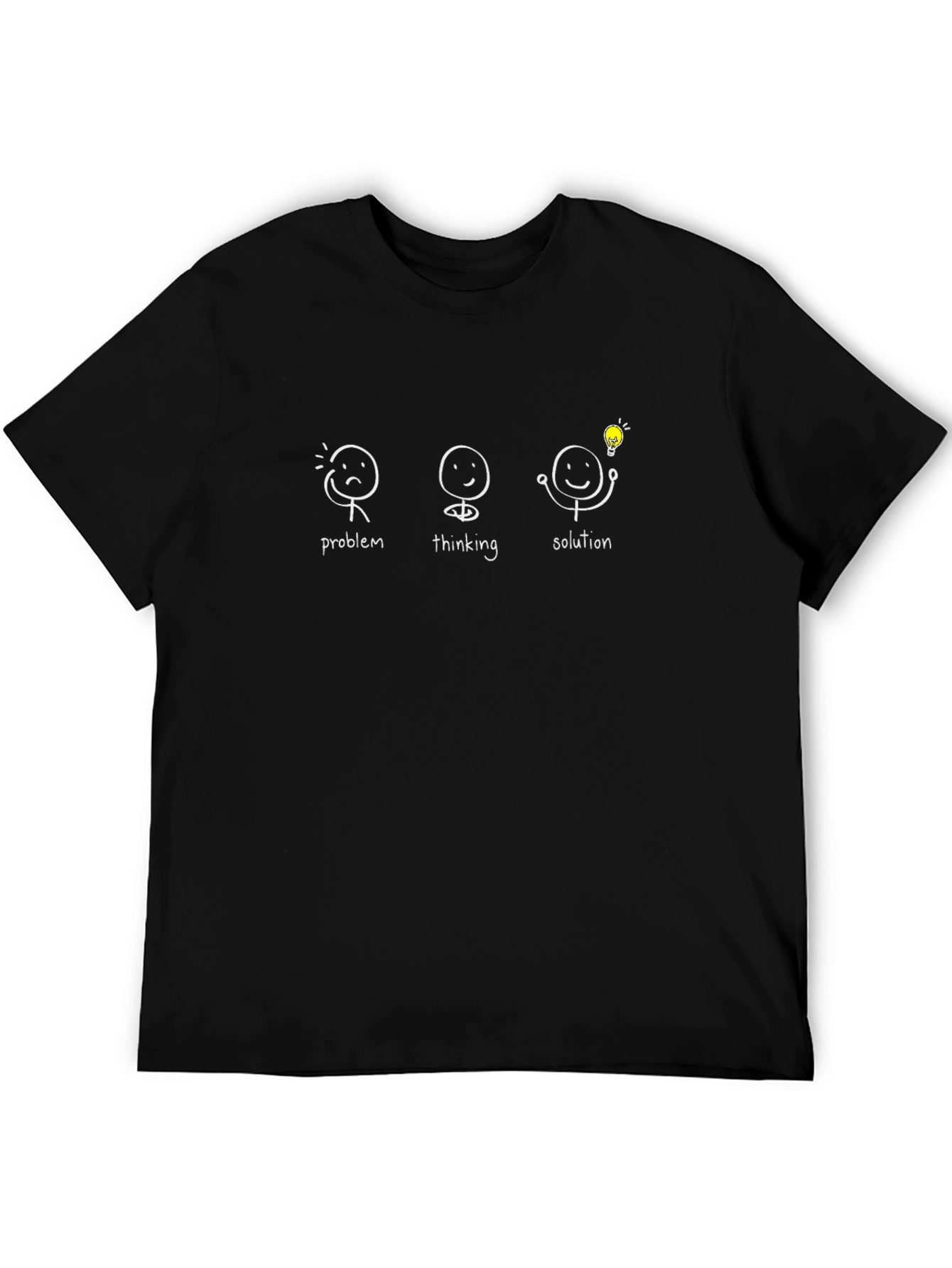 Problem Thinking Solution Black Graphic T-Shirt